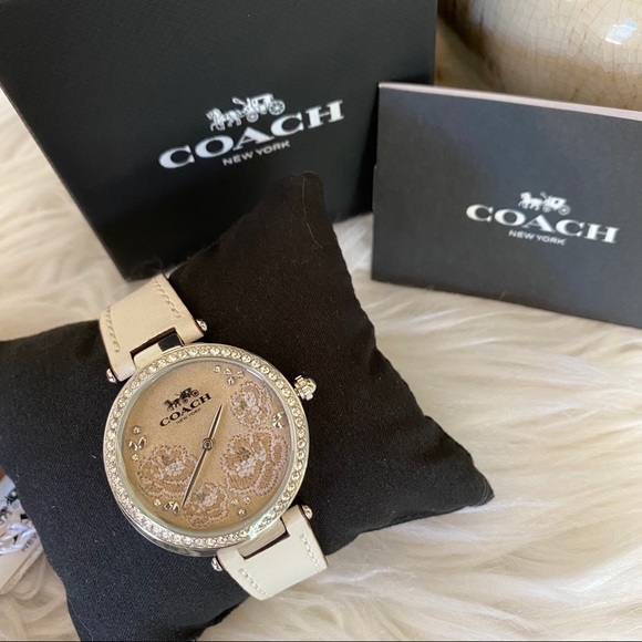 Coach woman park chalk leather 34mm watch - Picture 5 of 13